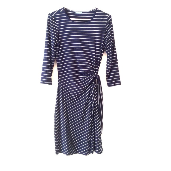 J. McLaughlin Dresses & Skirts - White navy stripe dress XS
